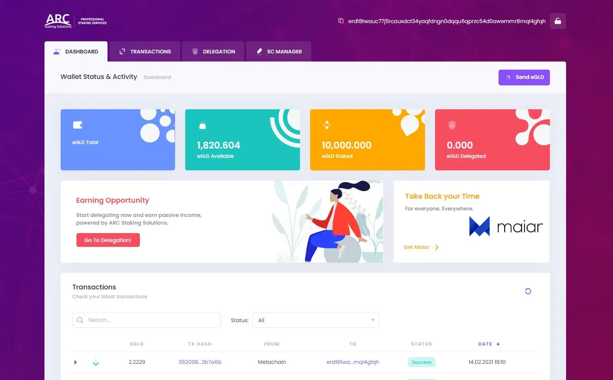 How to delegate by using the ARC Stake Wallet